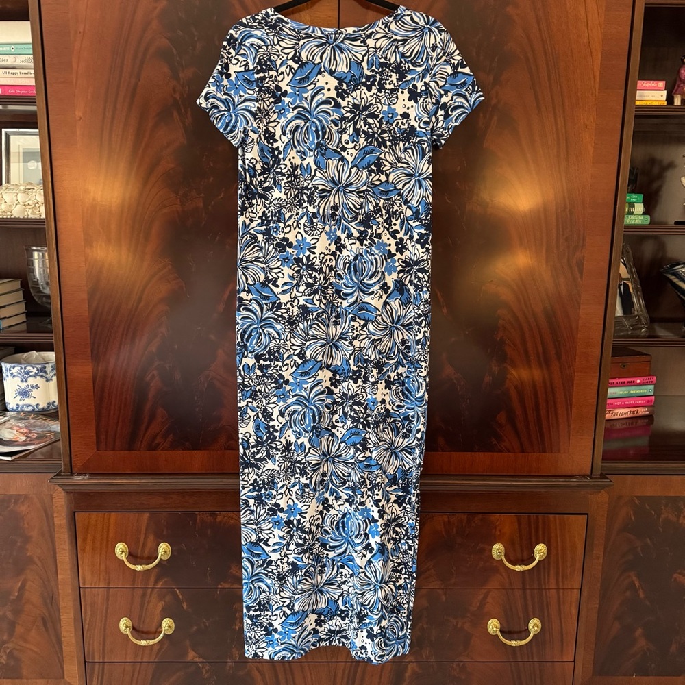 Lilly Pulitzer Etta Maxi Dress Low Tide Navy Pandarama Size M - Picture 8 of 11